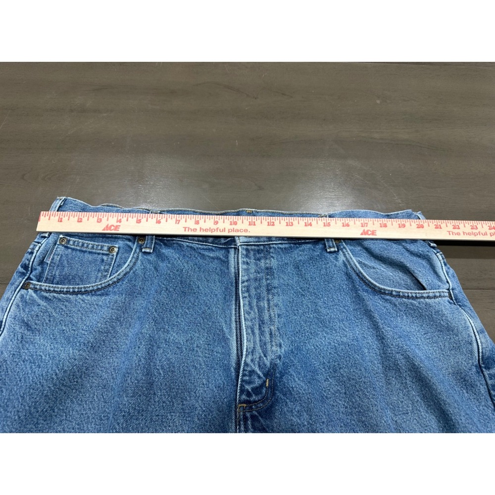 Carhartt B172 DST Flannel Lined Relaxed Fit Jeans Mens 42x32 Blue Denim Plaid - Picture 5 of 13